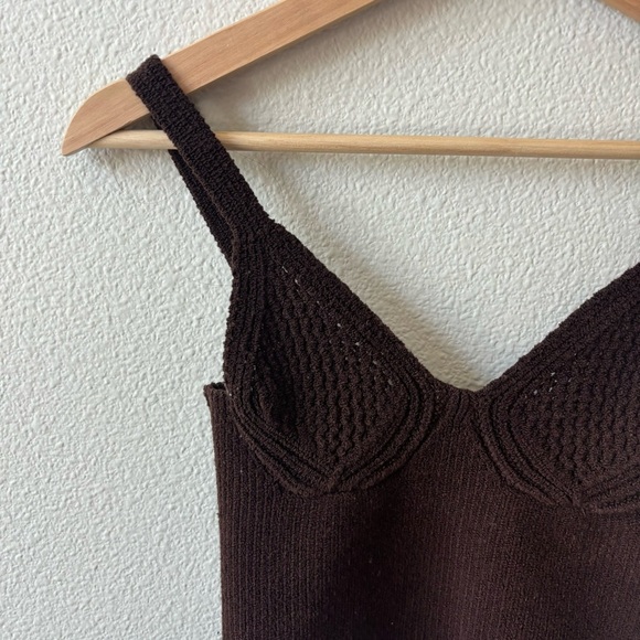 ISA boulder chocolate brown knit tank top - Picture 2 of 4
